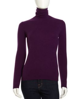 Cashmere Long Sleeve Turtleneck, Purple
