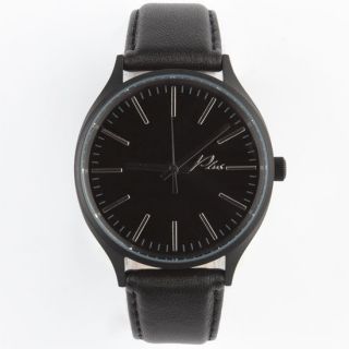 Leather Watch Black/Black One Size For Men 244490178