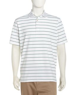 Sean Signature Stripe Golf Shirt, White/Green