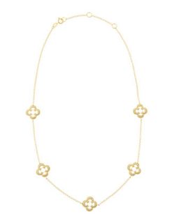 Cubic Zirconia Clover Station Necklace