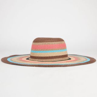 Multi Stripe Womens Floppy Hat. Brown Combo One Size For Women 246023449