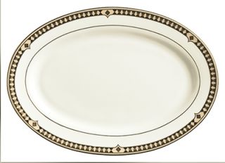 Syracuse China Oval Platter w/ Baroque Pattern & International Shape, Bone China Body