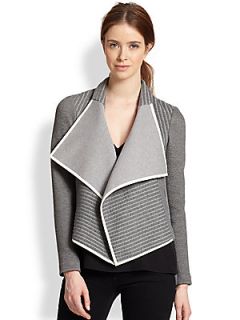 Sachin + Babi Navarre Asymmetrical Draped Knit Jacket   Grey