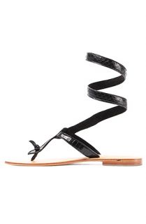 Cocobelle Sandal Snake Ankle Wrap in Black