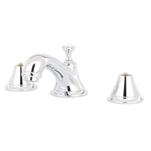 GROHE Seabury 8 in. Widespread 2 Handle Low Arc Bathroom Faucet in Polished Chrome (Valve and Handles not included) 20 800 000