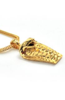 The Gold Gods 18k Gold Cobra Snake Head Pendant