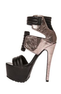 Privileged Shoe JENOVA Heel Exclusive in Black and Metallic Silver