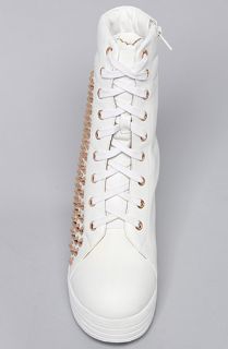 Jeffrey Campbell Sneaker Studded in White and Gold