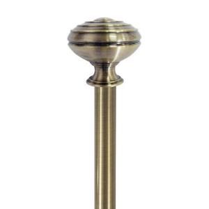 Home Decorators Collection 66 in.   120 in. Brushed Brass 3/4 in. Telescoping Curtain Rod Kit with Door Knob Finial DHU BB66120FJHM02