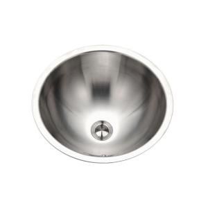 HOUZER Opus Series Conical Topmount Stainless Steel 16.75x16.75x6.25 0 hole Single Bowl Lavatory Sink with Overflow CRTO 1620 1