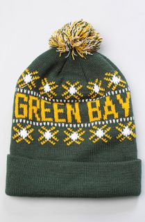 47 Brand Hats The Green Bay Packers Tip Off Pom Beanie in Green Yellow