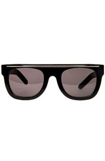 Super Sunglasses Flat Top Ciccio in Black and Gold