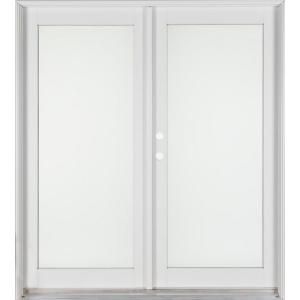 Ashworth Professional Series 72 in. x 80 in. White Aluminum/ Pre Primed interior Wood French Patio Door PRO6068SPINTPSTNK