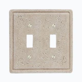 Amerelle Faux Stone 2 Toggle Wall Plate   Toasted Almond 8347TT