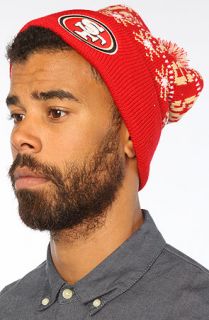 47 Brand Hats The San Francisco 49ers Tip Off Pom Beanie in Red Gold