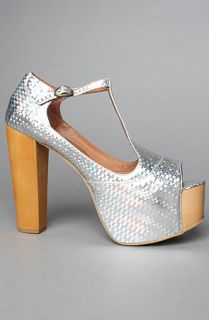 Jeffrey Campbell The Foxy Shoe in Silver Hologram