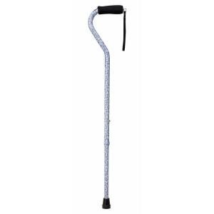 DMI Lightweight Adjustable Foot Cane with Offset Handle in Tiny Flowers 502 1300 9903