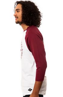 Crooks & Castles Tee The Misconduct Baseball in White and Burgundy
