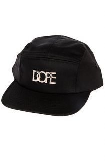 DOPE Hat Camp Cap Gold Metal Logo in Black