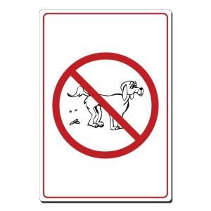 Lynch Sign 9 in. x 12 in. Black and Red on White Plastic No Dog Poo Picture Only Sign J 35