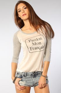 Stones The Pardon My French Raglan in Gray and Cream