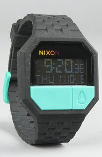 Nixon The Rubber ReRun Watch in Black and Teal