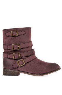 Sole La Vie The Maybe Tomorrow Strapped Ankle Boot in Berry