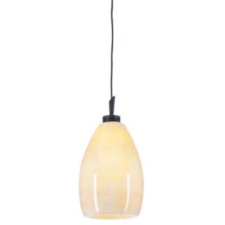 PLC Lighting 1 Light Oil Rubbed Bronze Mini Drop Pendant with Natural Onyx Glass Shade CLI HD286ORB