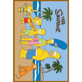 Fun Rugs The Simpsons At The Beach Multi Colored 5 ft. 3 in. x 7 ft. 6 in. Area Rug SIM TSC 004 5376