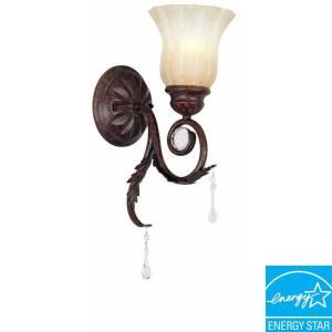 World Imports Berkeley Square Weathered Bronze Sconce with Scavo Glass Shade WI75162