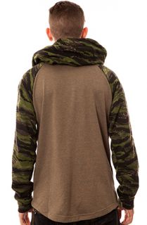 ARSNL The Grade Cowl Neck in Olive Tiger Camo French Terry