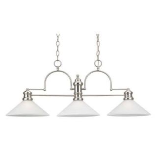 Westinghouse 3 Light Brushed Nickel Interior Island Pendant with Frosted White Alabaster Glass 6922200