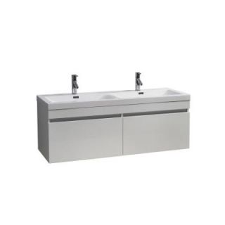 Virtu USA Zuri 55 in. Double Basin Vanity in Gloss White with Poly Marble Vanity Top in White JD 50355 GW