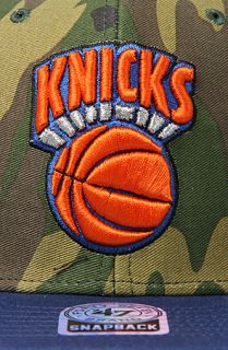 47 Brand Hats The New York Knicks Camo Backscratcher Snapback Cap in Camo