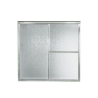 Deluxe 59 3/8 in. x 56 1/4 in. Framed Bypass Tub/Shower Door in Silver with Rain Glass Texture 5906 59S