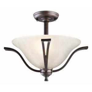 Design House Ironwood 2 Light Brushed Bronze Semi Flush Ceiling Light Fixture 517631