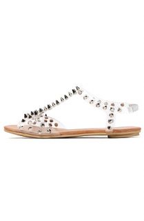 Jeffrey Campbell Sandal Puffer in Clear and Silver