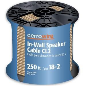Cerrowire 250 ft. 18 Gauge 2 Conductor Clear Speaker Wire 260 1002G3