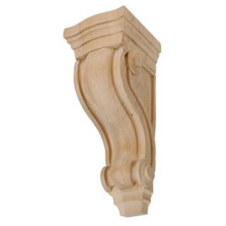 American Pro Decor 10 1/2 in. x 4 7/8 in. x 5 1/4 in. Unfinished Medium North American Solid Alder Classic Traditional Plain Wood Corbel 5APD10475