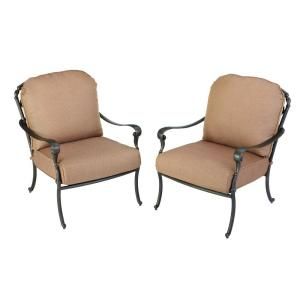 Hampton Bay Edington 2013 Patio Lounge Chairs with Textured Umber Cushions (2 Pack) 131 012 LC2