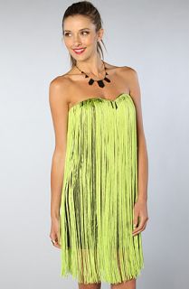 Blaque Label The Strapless Fringe Dress in Yellow