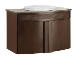 Foremost Fiji 37 in. Floating Vanity in Java with Granite Vanity Top in Glacier Blue and White Sink  DISCONTINUED FIJWH3722