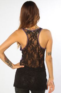 Crooks and Castles The Thuxury Lace Racerback Tank in Grape