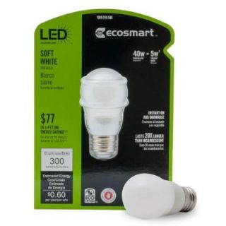 EcoSmart 40W Equivalent Soft White (2700K) P15 Dimmable LED Light Bulb ECS P15 W27 40WE FR 120 DG