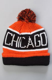 47 Brand Hats The Chicago Bears Calgary Pom Beanie in Navy Orange