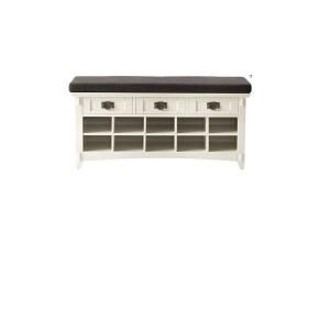 Home Decorators Collection Artisan White 3 Drawer Bench with Shoe Storage 0825300410