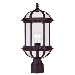 Illumine 1 Light Post Lantern Textured Black Finish Clear Beveled Glass CLI SH202852875