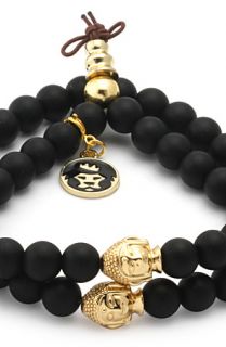 King Ice Matte Onyx Buddha Meditation Wrap Bracelet