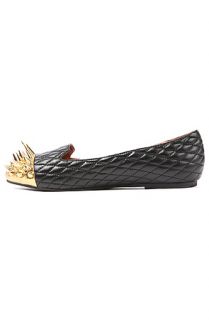 Jeffrey Campbell Shoe Quilted Spiked Flats in Black