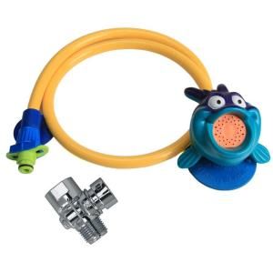 RINSE ACE My Own Shower Childrens Showerhead   Fun & Safe for Kids   with 3 Ft Quick Connect/Detachable Hose & Blowfish Character 4630